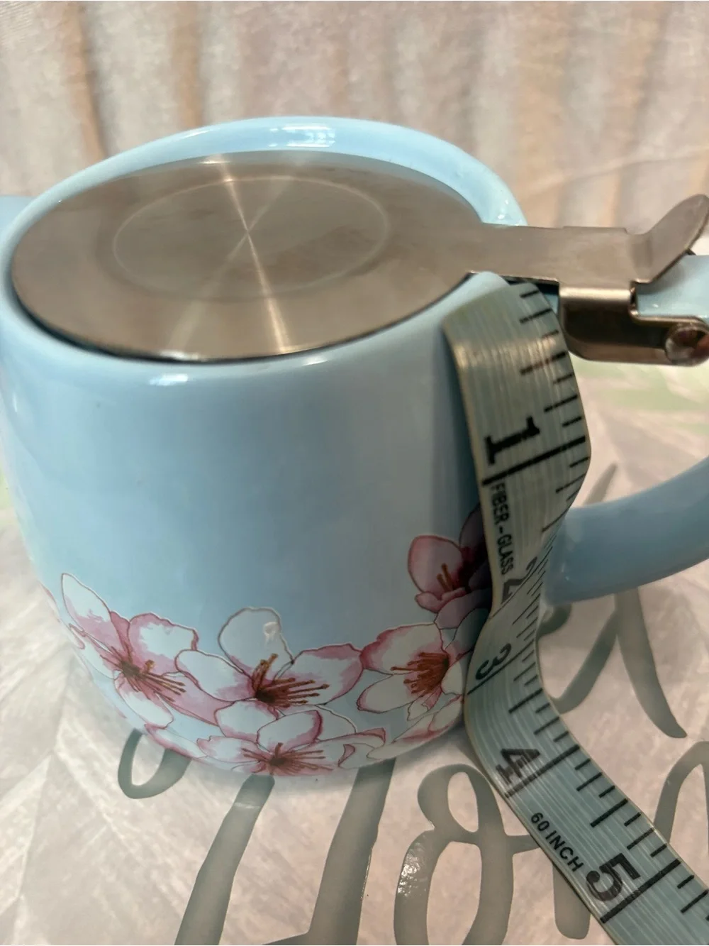 Alfred Blue Cherry Blossom Ceramic Teapot – 20 oz